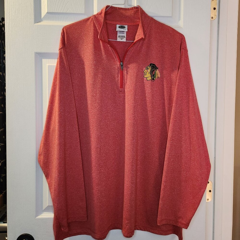 Chicago Blackhawks NHL Quarter Zip Pullover Mens 2XL